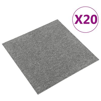 vidaXL Talna obloga preproga 20 kosov 5 m² 50x50 cm siva