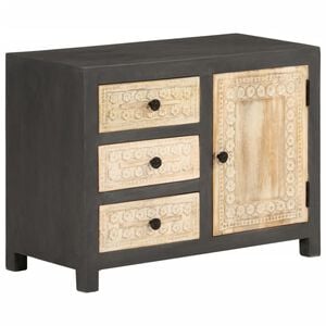 vidaXL Komoda siva in bela 75x35x55 cm trden mangov les