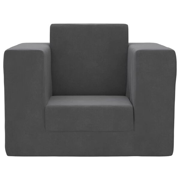 vidaXL Otro&scaron;ki kavč antracit mehak pli&scaron;