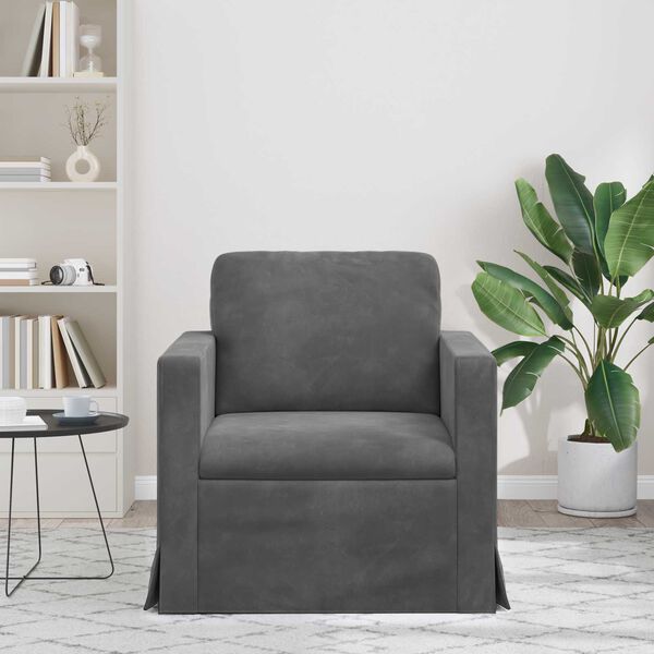 vidaXL Kavč Temno siva Splo&scaron;ne dimenzije: 78 x 78 x 80 cm (&Scaron; x G x V)