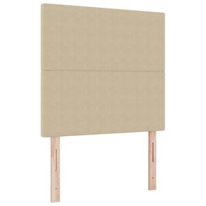 vidaXL LED glava postelje z LED lučmi Siva zelena 80 cm Poliester