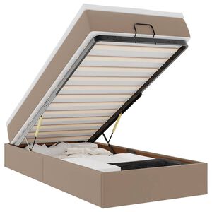 vidaXL Otomanski posteljni okvir z vzmetnico kapučino 90x190 cm