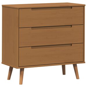 vidaXL Predalni &scaron;afka MOLDE Karamelna 80 x 40 x 80 cm Trdna borovina