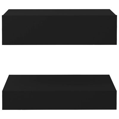 vidaXL Nočna omarica črna 60x35 cm iverna plošča