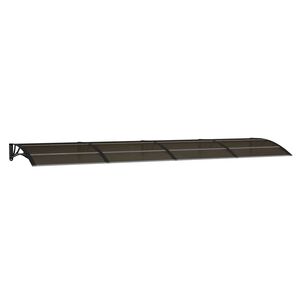 vidaXL Nadstre&scaron;ek za vrata črne barve 400 x 100 cm polikarbonat