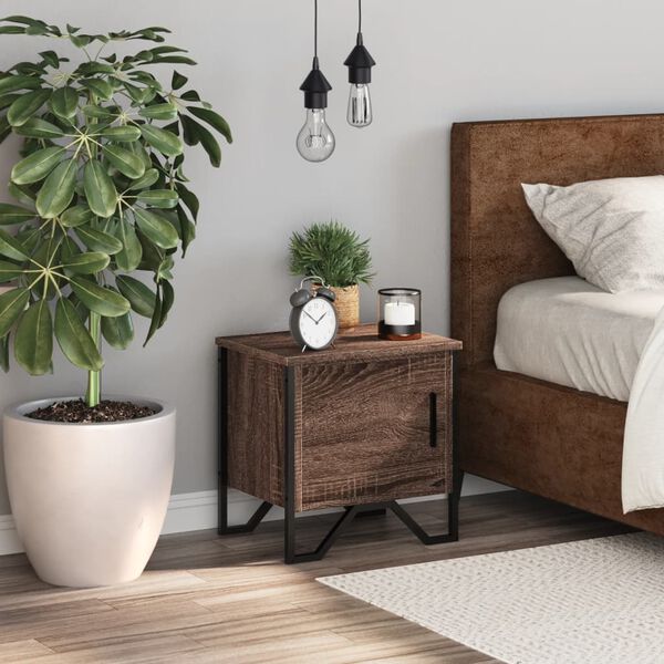 vidaXL Nočna omarica rjavi hrast 40x30x40 cm inženirski les