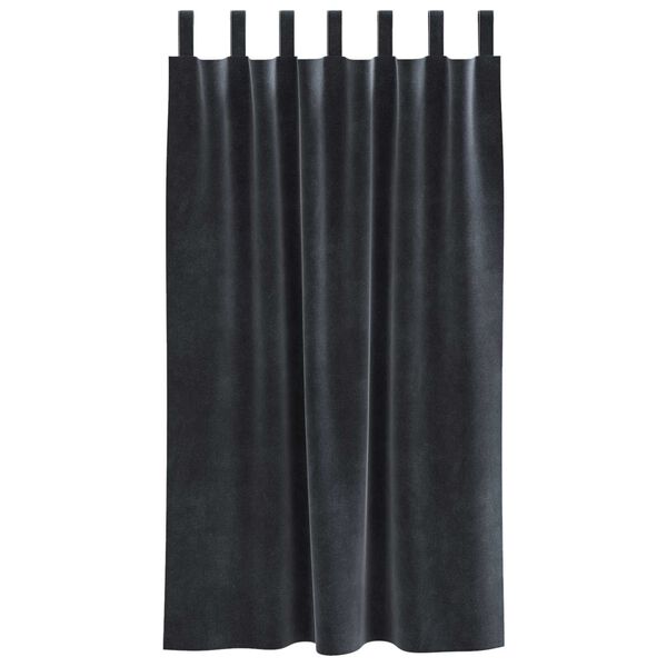 vidaXL Zatemnitvene zavese 2 pcs Temno siva 140 x 175 cm Žamet