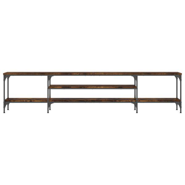 vidaXL TV omarica dimljeni hrast 201x35x45 cm inženirski les in železo