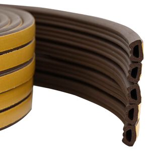 vidaXL Samolepilni tesnilni trak za okna Rjava 10 x 6 mm 12 m