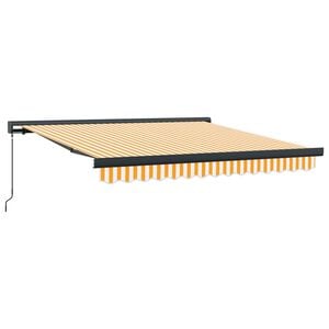 vidaXL Zložljiva tenda rumena in bela 3x2,5 m blago in aluminij