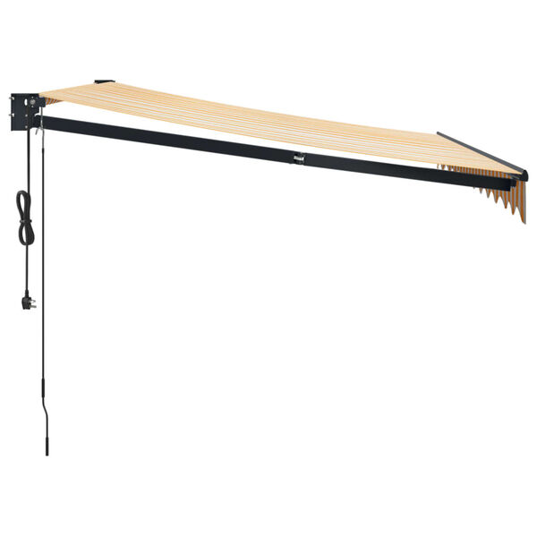 vidaXL Avtomatsko zložljiva tenda rumena in bela 3x2,5 m