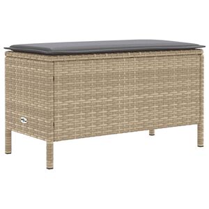 vidaXL Vrtnarski puf Bež in svetlo siva 80 x 38 x 42 cm PE ratan
