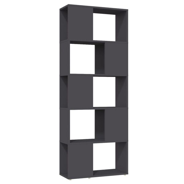 vidaXL Knjižna omara za razdelitev prostora siva 60x24x155 cm