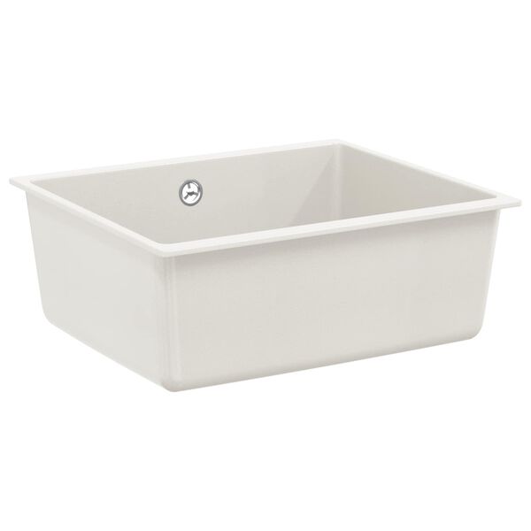 vidaXL Umivalnica Bela 530 x 460 mm 80% Kvarc in 20% Smola