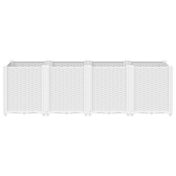 vidaXL Vrtno cvetlično korito belo 160x40x53 cm PP