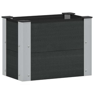 vidaXL Vrtna visoka greda Črna 50 x 30 x 36 cm WPC in aluminij