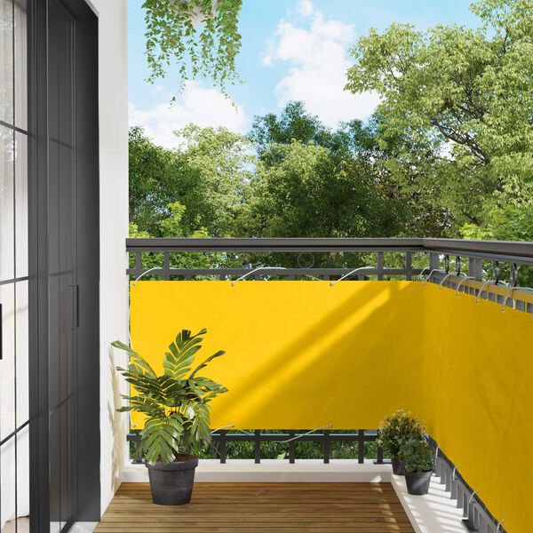 vidaXL Balconska mreža Rumena 75 x 200 cm PU premazan oxford alu