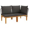 vidaXL 2 pcs Vrtni lounge set z blazinami Masivno akacijevo les in vrv