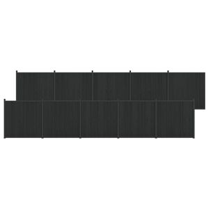 vidaXL Plo&scaron;ča ograje 10 kos 1755 x 186,5 cm WPC in aluminij Črna