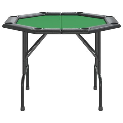 vidaXL Zložljiva poker miza za 8 igralcev zelena 108x108x75 cm