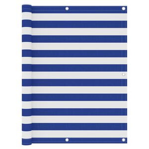 vidaXL Balkonsko platno belo in modro 120x400 cm oksford blago