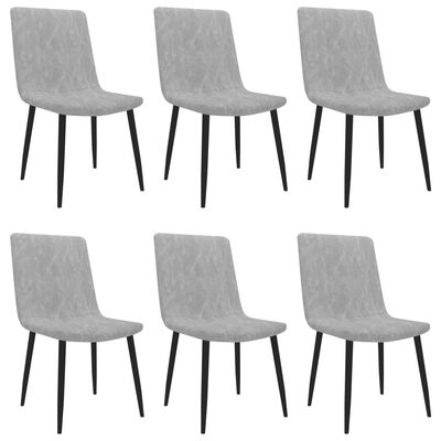 vidaXL Jedilni stoli 6 kosov svetlo sivo umetno usnje