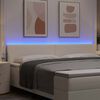 vidaXL LED glava postelje z LED lučmi krema 200 cm Poliester
