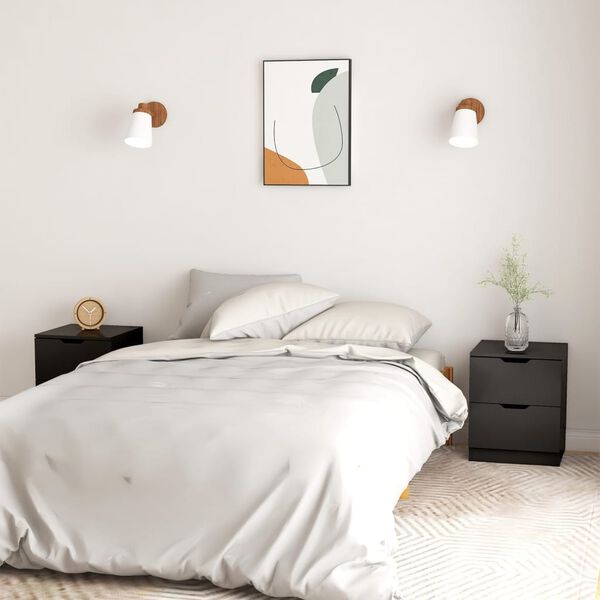 vidaXL Nočna omarica 2 kosa črna 40x40x50 cm inženirski les