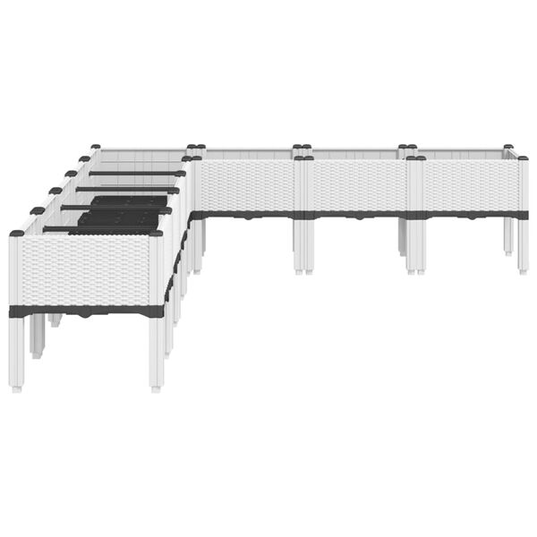 vidaXL Cvetlično korito z nogami belo 200x160x42 cm PP