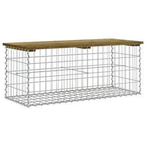 vidaXL Vrtna klop gabion 103x44x42 cm impregnirana borovina