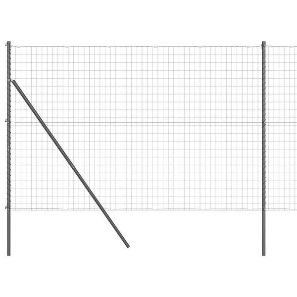 vidaXL Ograja s stebrom Siva 1,6 x 10 m Jeklo in PVC