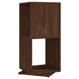 vidaXL Vrtljiva omarica rjavi hrast 34,5x34,5x75,5 cm iverna pl.