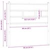 vidaXL Posteljno vzglavje sonoma hrast 90 cm železo/inženirski les