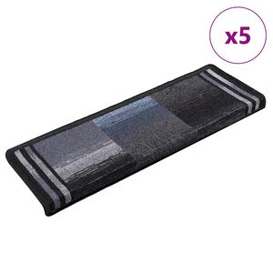 vidaXL Samolepilne preproge za stopnice 5 kosov 65x21x4cm črne in sive