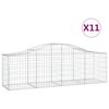 vidaXL Obokana gabionska ko&scaron;ara 11 kosov 200x50x60/80cm cinkano železo
