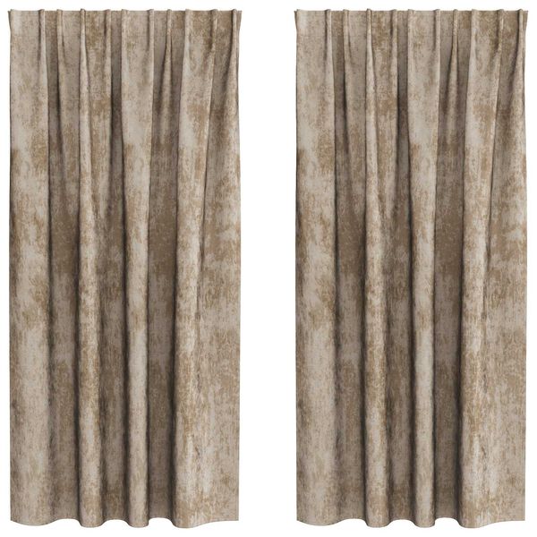 vidaXL Velvete zavese z zavesami 2 pcs &Scaron;ampanjec 175 x 140 cm Žamet