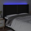 vidaXL LED posteljno vzglavje črno 183x16x118/128 cm blago