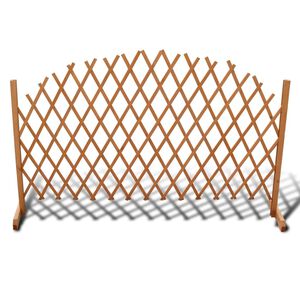 vidaXL Raztegljiva ograja iz trdnega lesa 180x100 cm