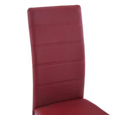vidaXL Nihajni jedilni stoli 2 kosa rdeče umetno usnje