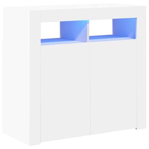 vidaXL Komoda z LED lučkami bela 80x35x75 cm