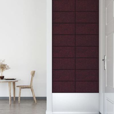 vidaXL Stenski paneli 12 kosov vijolični 60x30 cm blago 2,16 m²