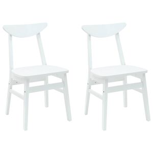 vidaXL Jedilni stoli 2 pcs Bela 42 x 47,5 x 81 cm Masivno gumovo les