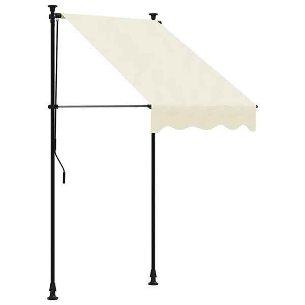 vidaXL Zložljiva tenda krem 100x150 cm tkanina in jeklo