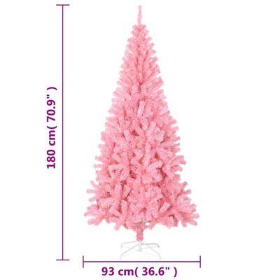 vidaXL Umetna novoletna jelka s stojalom roza 180 cm PVC