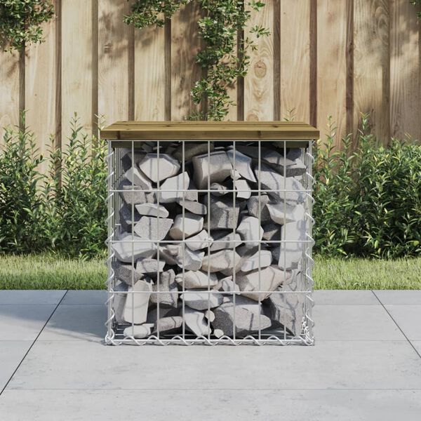 vidaXL Vrtna klop gabion 43x44x42 cm impregnirana borovina