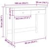 vidaXL Miza s predalom Max Rjav 100 x 50 x 78 cm Masivno borovo les