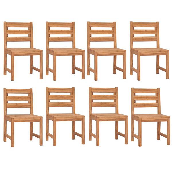 vidaXL Vrtna jedilna garnitura 9-delna trdna tikovina