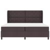 vidaXL Postelja z vzmetnico z vzmetnico Temno rjava 200 x 200 cm blago