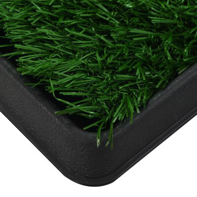 vidaXL Stranišče za hišne ljubljenčke z umetno travo zeleno 64x51x3 cm