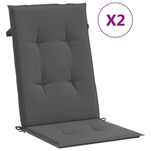 vidaXL Blazine za vrtne stole 2 kosa antracit 120x50x2 cm blago